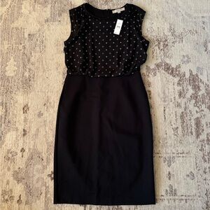 LOFT Black Sleeveless Sheath Knee Length Dress NWT